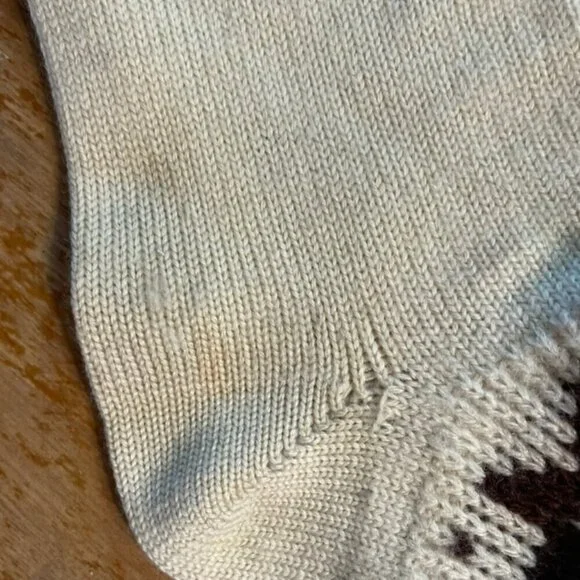 Vintage Wigwam TallSnowflake Cream/Brown Socks